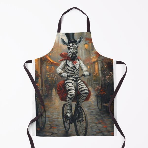 Item preview, Zebra in a top hat riding a bicycle through town designed and sold by Artessie.