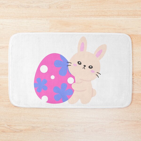 Item preview, Cute Bunny Hugging a Colorful Easter Egg – Kawaii Pastel Sticker designed and sold by BubiStudio.