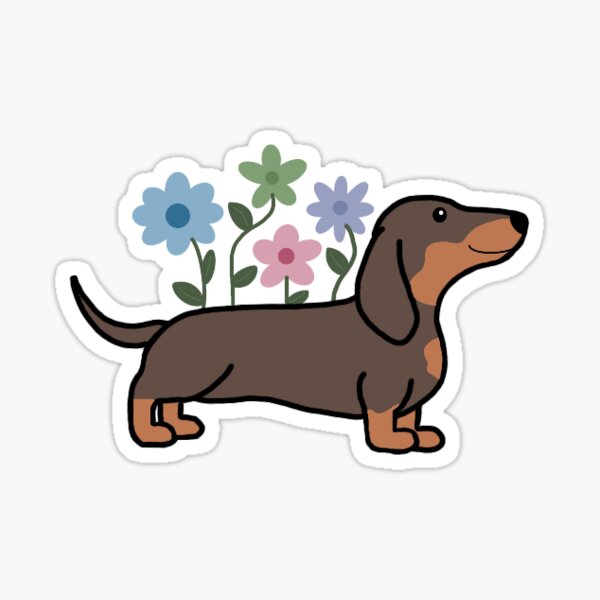 Aperçu de l'œuvre Teckel aux fleurs de printemps créée et vendue par shayforaday.