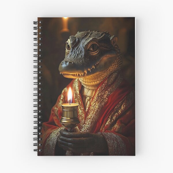 Item preview, Lizard in regal robe holding a candle, dim lighting designed and sold by Artessie.