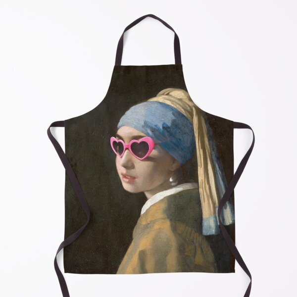 Item preview, Girl with pearl earring with pink heartshaped sunglasses designed and sold by Photopat.