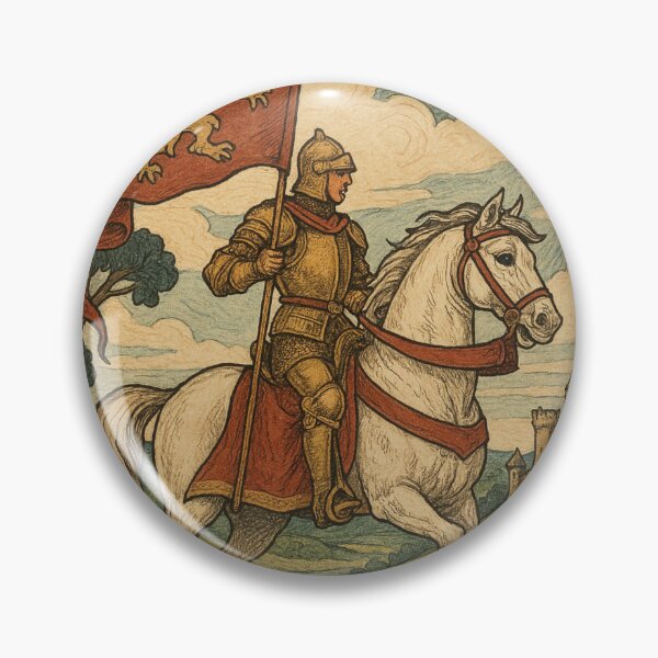 Item preview, West Kingdom Rider – Lion Banner Medieval Fantasy Scene designed and sold by Places On Earth.