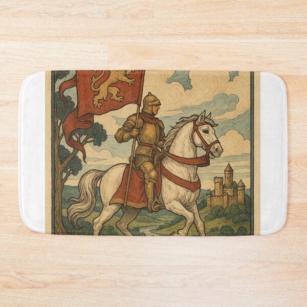 Item preview, West Kingdom Rider – Lion Banner Medieval Fantasy Scene designed and sold by Places On Earth.