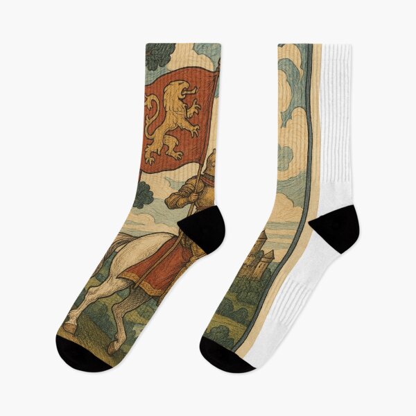 Item preview, West Kingdom Rider – Lion Banner Medieval Fantasy Scene designed and sold by Places On Earth.