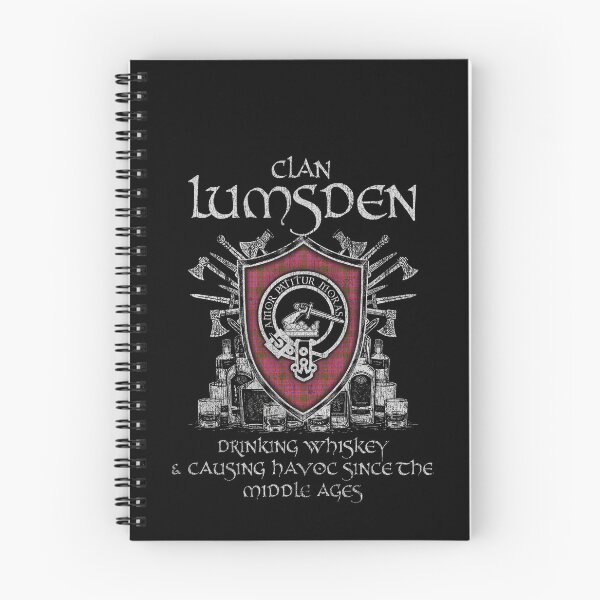 Item preview, Clan Lumsden of Clova drinking whiskey and causing havoc heritage crest tartan plaid designed and sold by Clan1093.