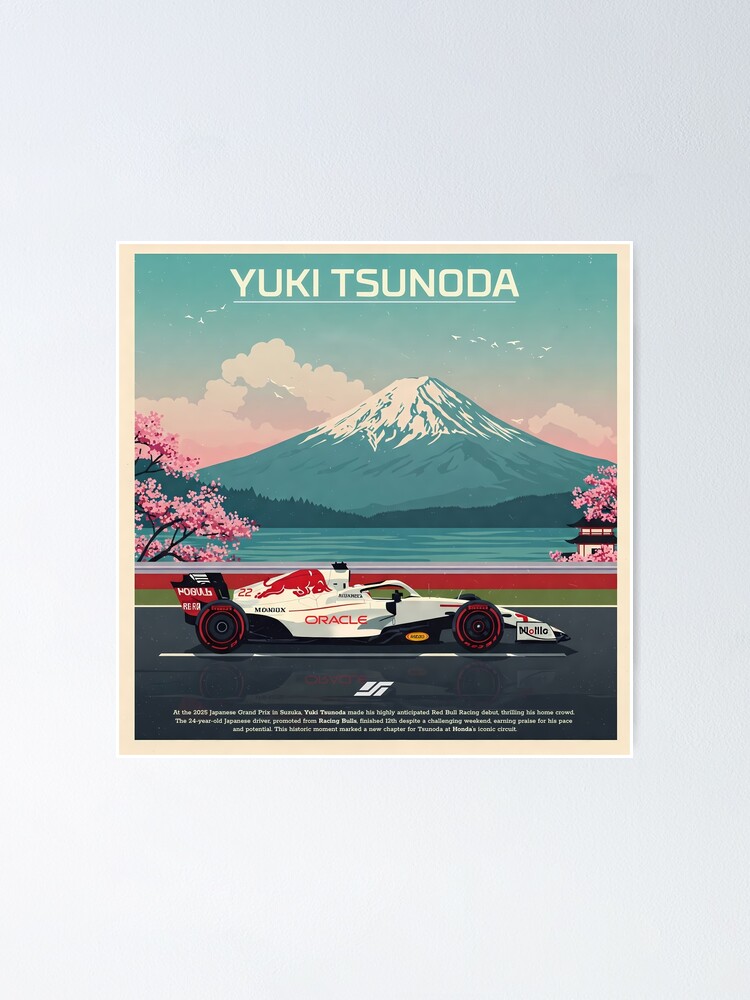 Japanese F1 Race Art 2025 - Driver Tribute - Mountain & Blossom