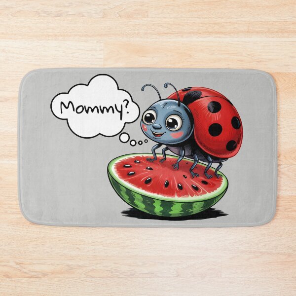 Item preview, Funny Cute Kawaii Ladybug on Watermelon Joke - Mommy? designed and sold by CreativeKami.