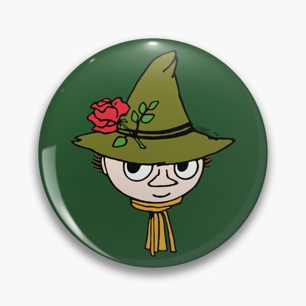 Item preview, Moomin Snufkin Head And Hat With Red Rose And Scarf designed and sold by MoominStore.