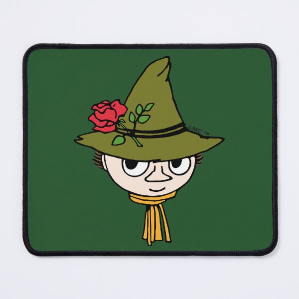 Item preview, Moomin Snufkin Head And Hat With Red Rose And Scarf designed and sold by MoominStore.