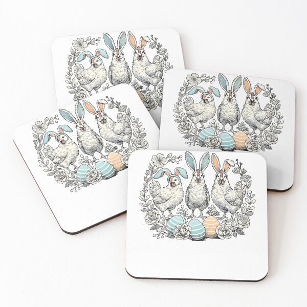 Item preview, Easter Chickens With Easter Bunny Ears And Flowers designed and sold by LuminOrb.