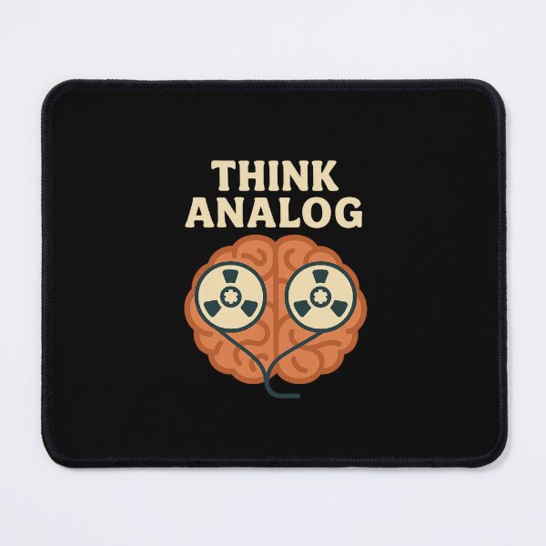 Item preview, Think Analog – Retro Cassette Brain Design with Vintage Tech Aesthetic designed and sold by DJCApparel.