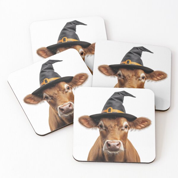 Item preview, Cow Wearing Halloween Witch Hat designed and sold by LazyOwlStore.