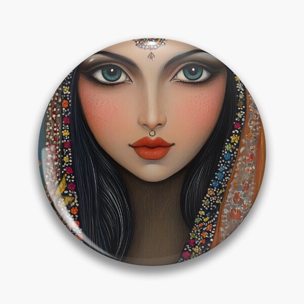 Item preview, Elegant mystical portrait with floral and abstract motifs designed and sold by Artessie.