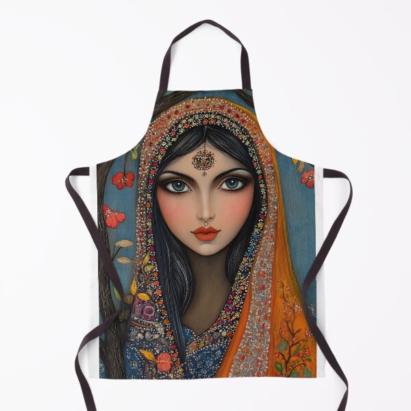 Item preview, Elegant mystical portrait with floral and abstract motifs designed and sold by Artessie.