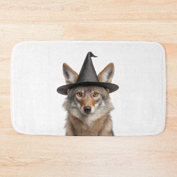 Item preview, Coyote Wearing Halloween Witch Hat designed and sold by LazyOwlStore.