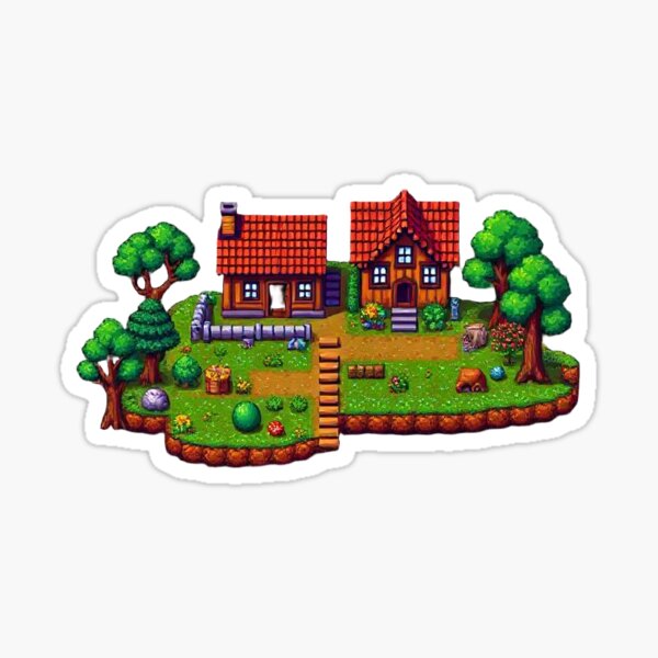 Aperçu de l'œuvre maisons en pixel art créée et vendue par demeters.