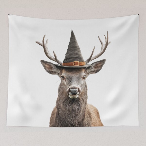 Item preview, Deer Wearing Halloween Witch Hat designed and sold by LazyOwlStore.