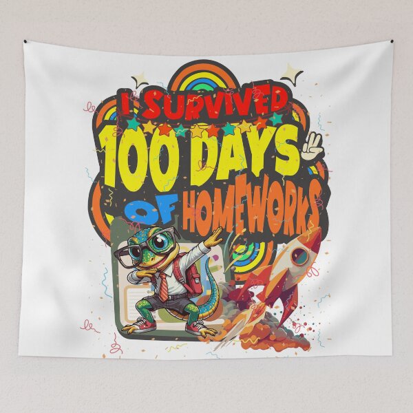 Item preview, I survived 100 Days Of Homeworks : Chameleon designed and sold by Eksama Design.