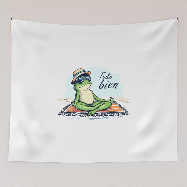 Item preview, “All is well” t-shirt with a Zen frog – calm and fun design designed and sold by StormArte.