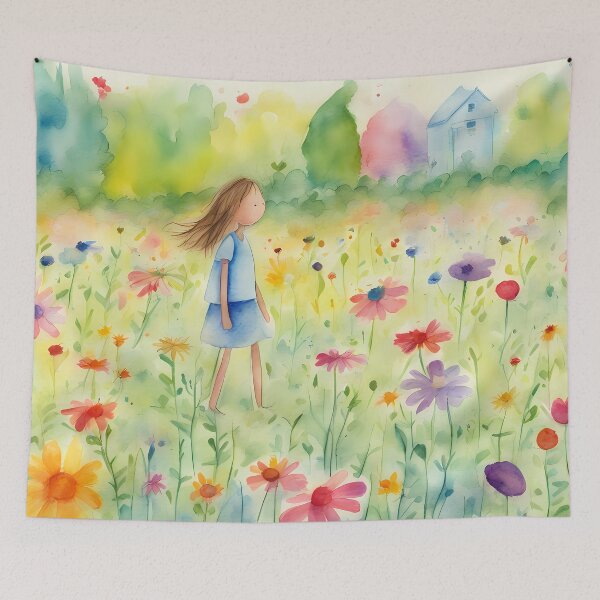 Item preview, Child on Summer Meadow designed and sold by CalmnessbyChoice.