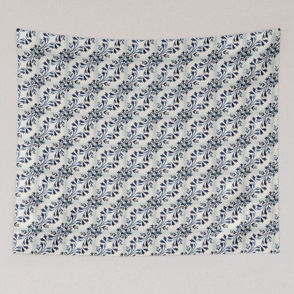 Item preview, Corner Bloom in Indigo Breeze designed and sold by Hadamundo.