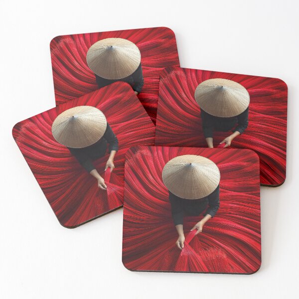 Item preview, Person arranges vibrant red threads in a circular design. designed and sold by Artessie.