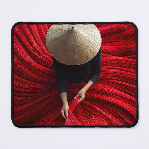 Item preview, Person arranges vibrant red threads in a circular design. designed and sold by Artessie.