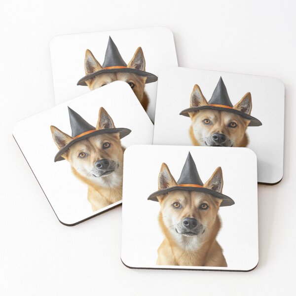 Item preview, Dingo Wearing Halloween Witch Hat designed and sold by LazyOwlStore.