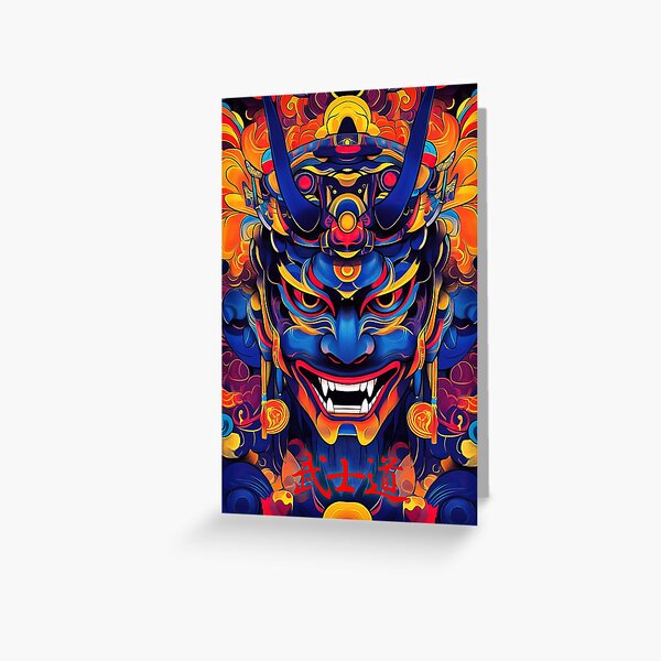 Item preview, Colorful Japanese Oni Warrior art designed and sold by TheArtistOf2022.
