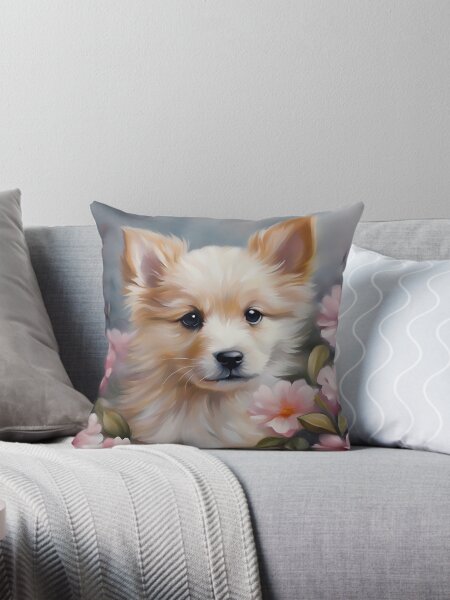 Item preview, Cute Puppy with Flowers designed and sold by BookCovered.