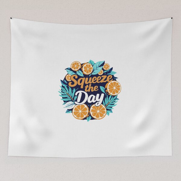 Item preview, “Squeeze the Day” T-shirt – Design with oranges and tropical leaves designed and sold by StormArte.