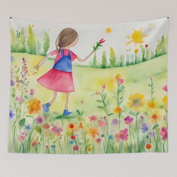 Item preview, Happy Child in Meadow designed and sold by CalmnessbyChoice.