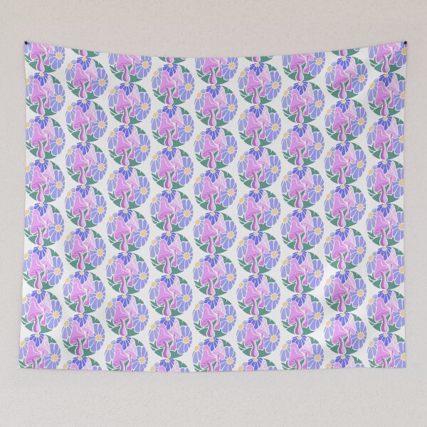 Item preview, Magic garden mushroom with daisy flowers retro style festival designed and sold by interico88.