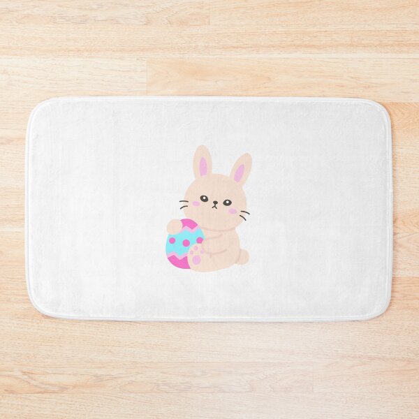 Item preview, Tilt-Head Bunny Hugging Colorful Easter Egg – Cute Pastel Kawaii Sticker designed and sold by BubiStudio.