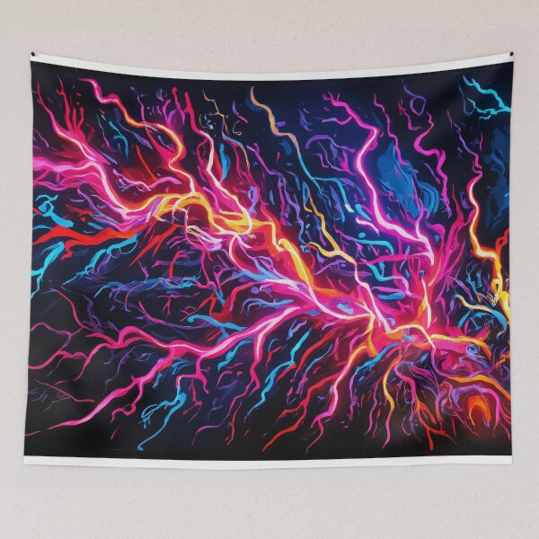 Item preview, Electric Bloom: A Vibrant Neural Network Abstract designed and sold by REPTISLAV.