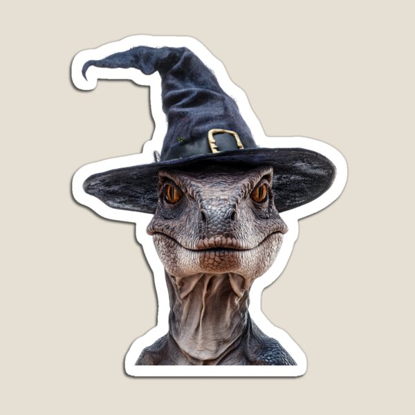 Item preview, Dinosaur Wearing Halloween Witch Hat designed and sold by LazyOwlStore.