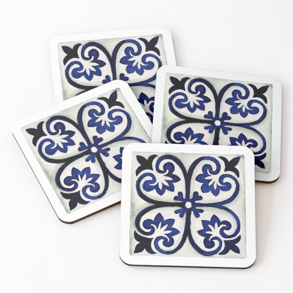 Item preview, Fleur Cross in Indigo Bloom designed and sold by Hadamundo.