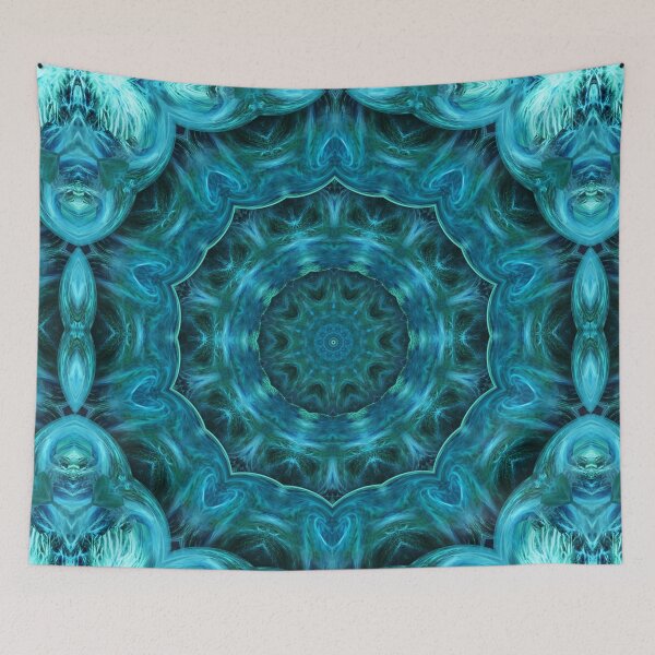 Item preview, Blue Green Kaleidoscope 295 designed and sold by bloomingvine.