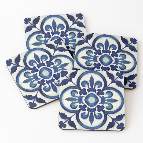Item preview, Ornate Bloom in Cobalt Grace designed and sold by Hadamundo.