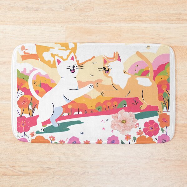Item preview, Cats playing together in a field of flowers designed and sold by SharpDigiDesign.