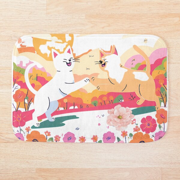 Item preview, Cats playing together in a field of flowers designed and sold by SharpDigiDesign.