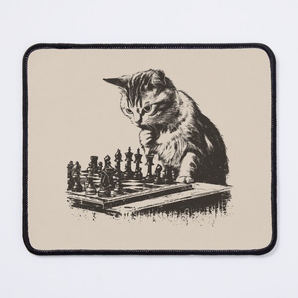 Item preview, Cat Playing Chess designed and sold by wowwowmeow.