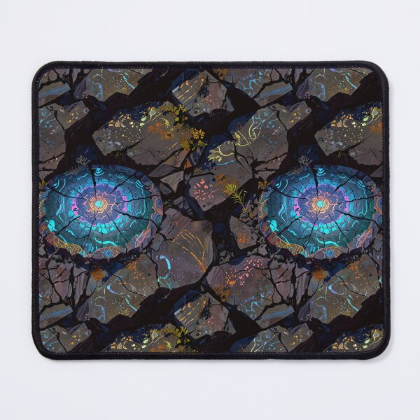 Vista previa del artículo con la obra «Superficie agrietada, patrones geométricos vibrantes, colores luminiscentes», diseñado y vendido por CoolPixels.