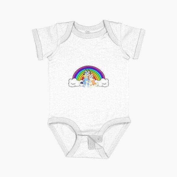 Item preview, bluey and bingo hug with rainbow designed and sold by jackson art station .