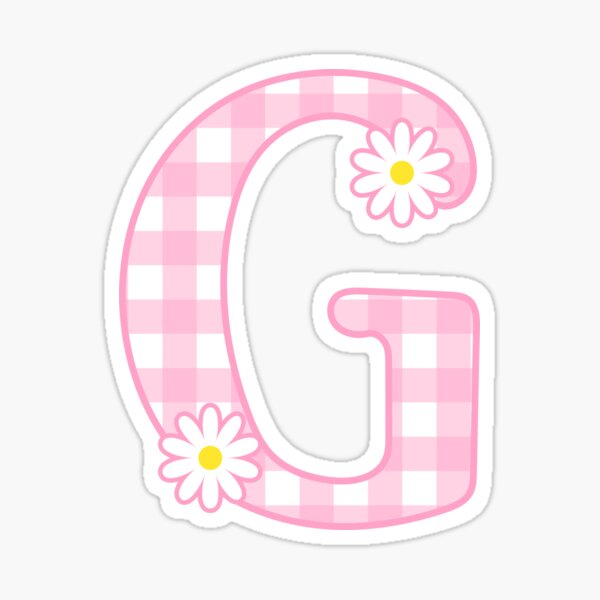Item preview, Pink Gingham Monogram G with Daisies designed and sold by TheMonogramShop.