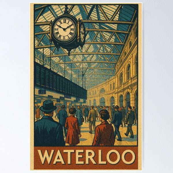 Item preview, Waterloo Clock Hall – Iconic London Train Terminal Scene designed and sold by placesonearth.