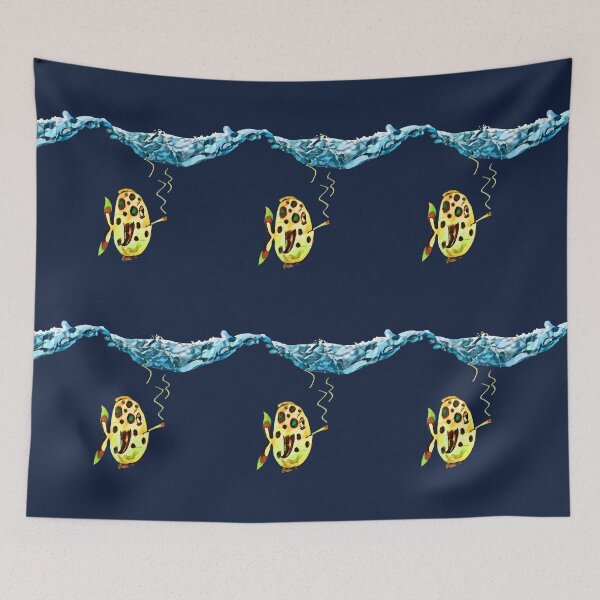 Item preview, Chiller fish with cigarette – underwater in comic style designed and sold by Vision Illustrated.