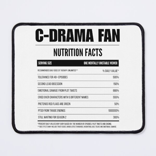 Item preview, Funny C-Drama Fan Nutrition Facts designed and sold by RetroPrints.