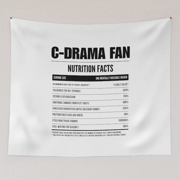 Item preview, Funny C-Drama Fan Nutrition Facts designed and sold by RetroPrints.