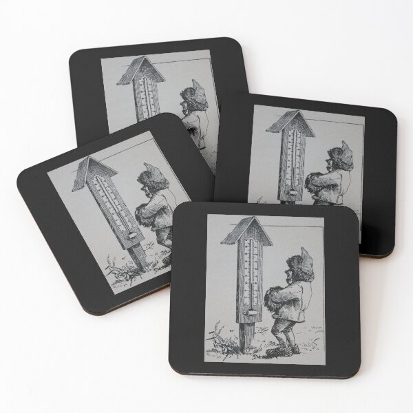 Item preview, Art by Mike Linocut Dwarf, Thermometer Barometer Rising, Weather Dwarf designed and sold by allartbymike.